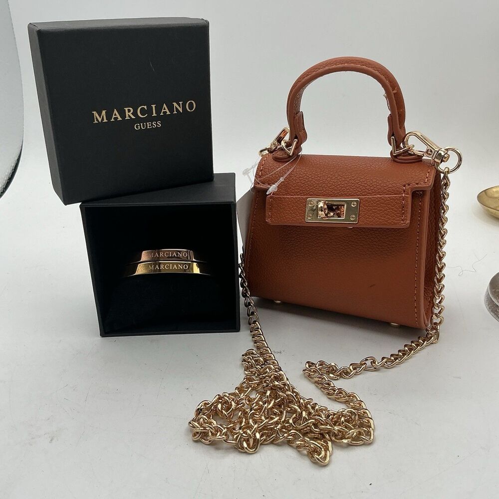 Marciano Guess Mini Handbag Charm & Rose Gold Bangle Duo Gift Set NWT Box